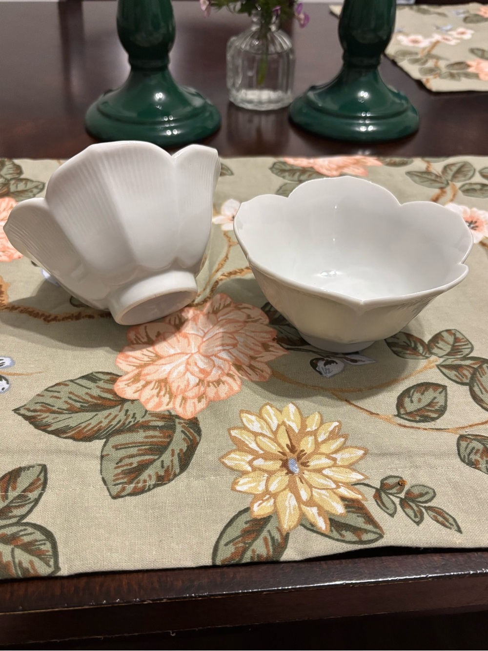 Vintage Lotus Shaped Rice serving Bowls